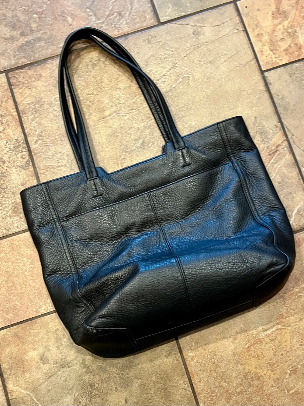 Vince Camuto Black Pebbled Leather Tote